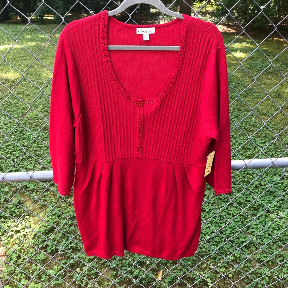 NWT Kim Rogers red blouse
